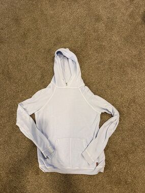 freecity pale blue hooded pullover with black dove graphic